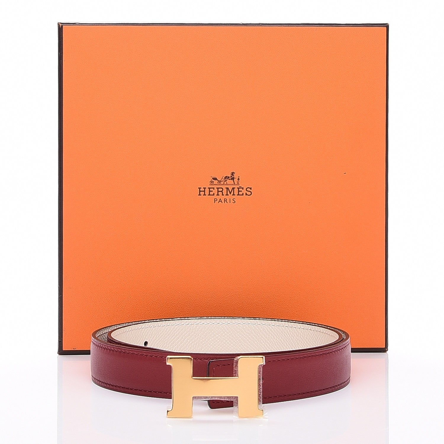 Hermes Epsom Swift 24mm Mini Constance H Belt 70 Craie Rouge Grenat 10 of 10