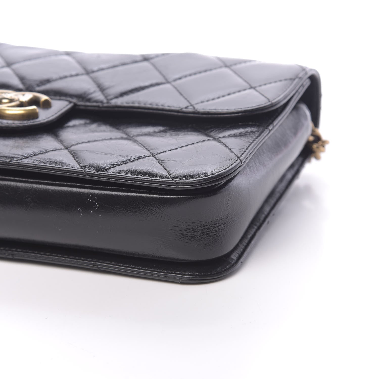 Chanel Glazed Calfskin Quilted Medium Perfect Edge Flap Black 9 of 13