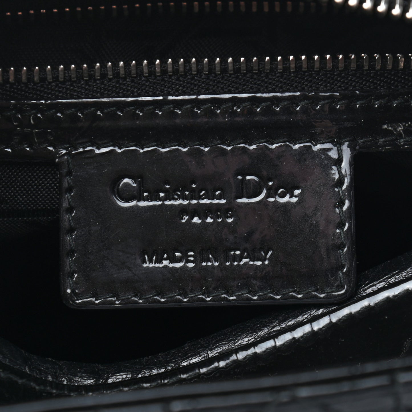 Patent Cannage Medium Lady Dior Black