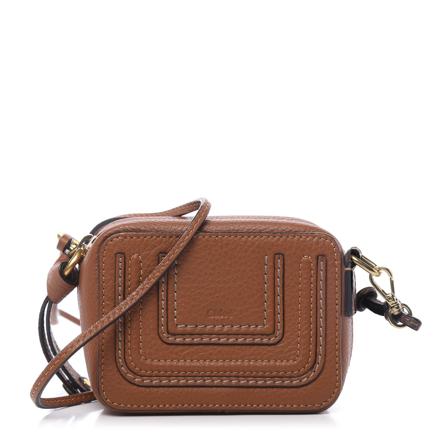 Chloe Calfskin Mini Marcie Crossbody Bag Tan 1 of 10