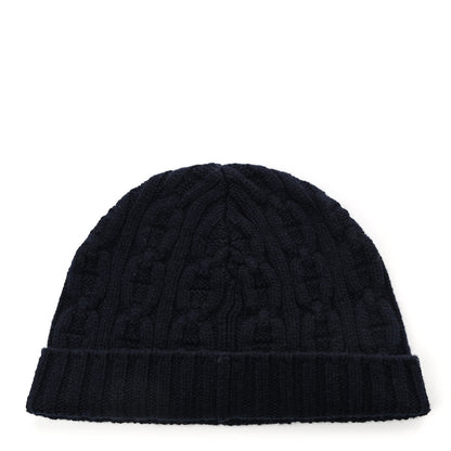 Hermes Cashmere Beanie Hat M Marine 1 of 6