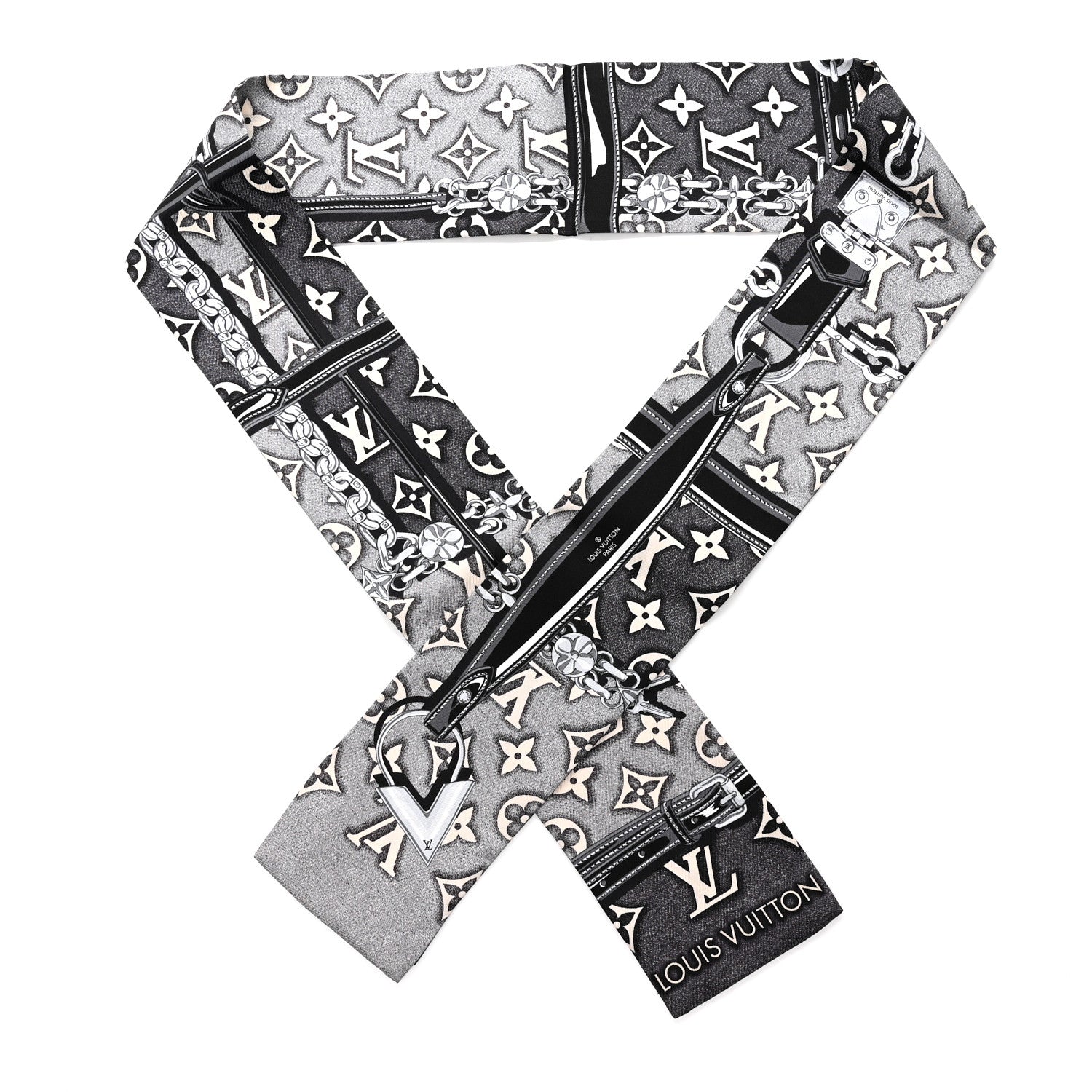Louis Vuitton Silk Monogram Jacquard Denim Bandeau Gris 1 of 4