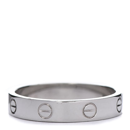 Cartier 18K White Gold 3.5mm LOVE Wedding Band Ring 58 8.25 3 of 5