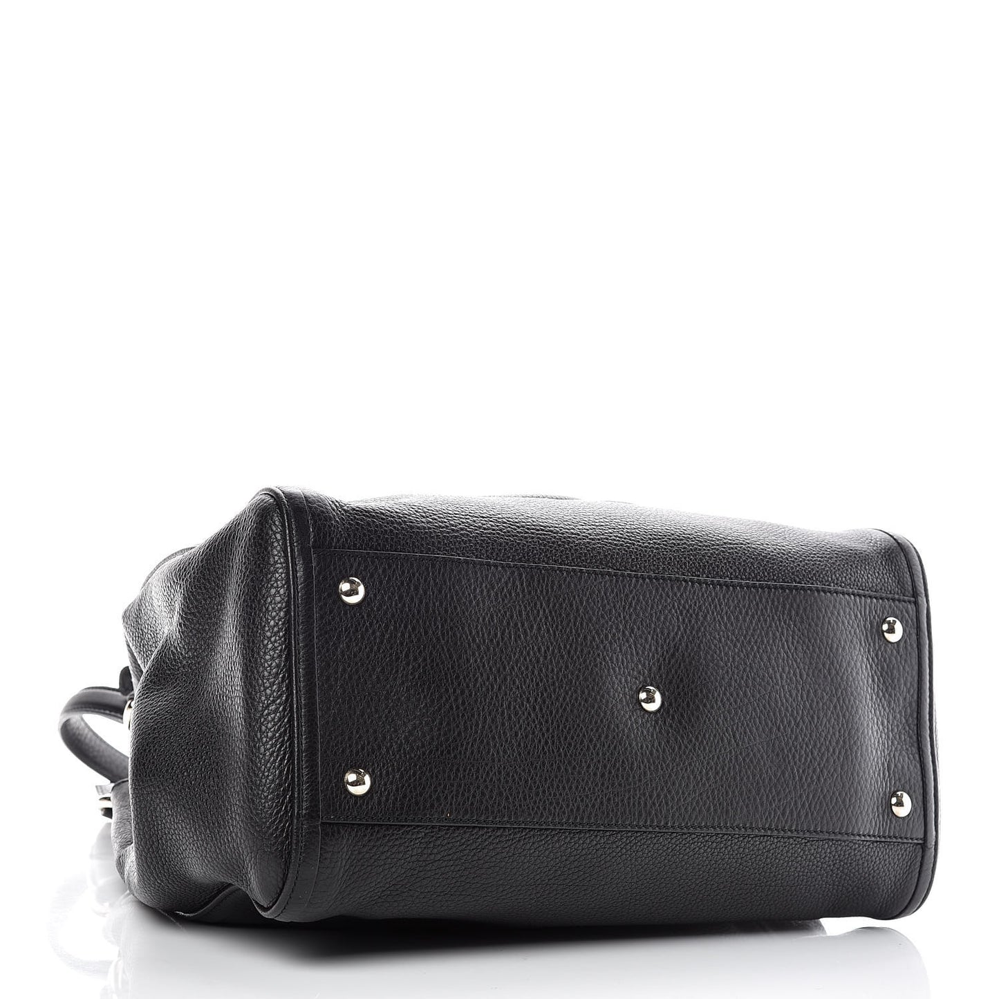 Pebbled Calfskin Medium Soho Shoulder Bag Black