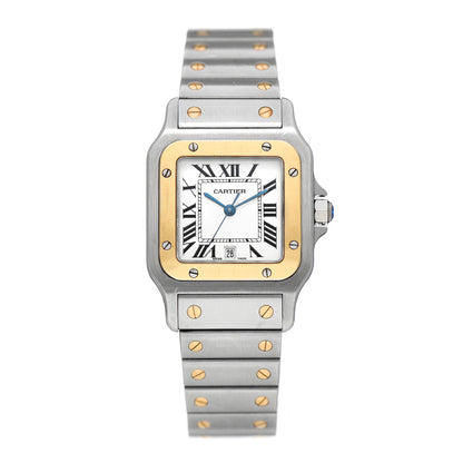 Cartier Stainless Steel 18K Yellow Gold 29mm Santos De Cartier Galbee Quartz Watch 1 of 4