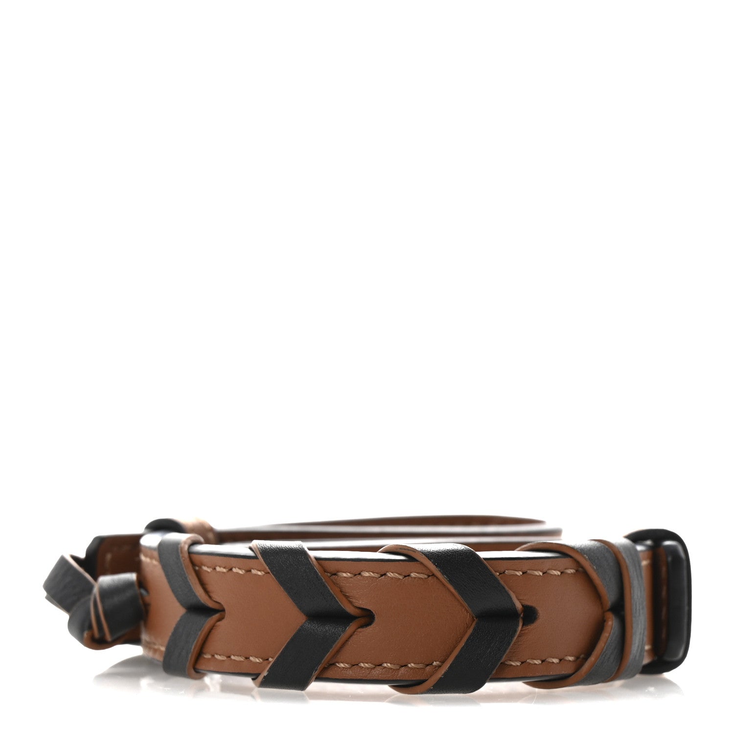 Loewe Calfskin Braided Short Strap Tan Black 2 of 9