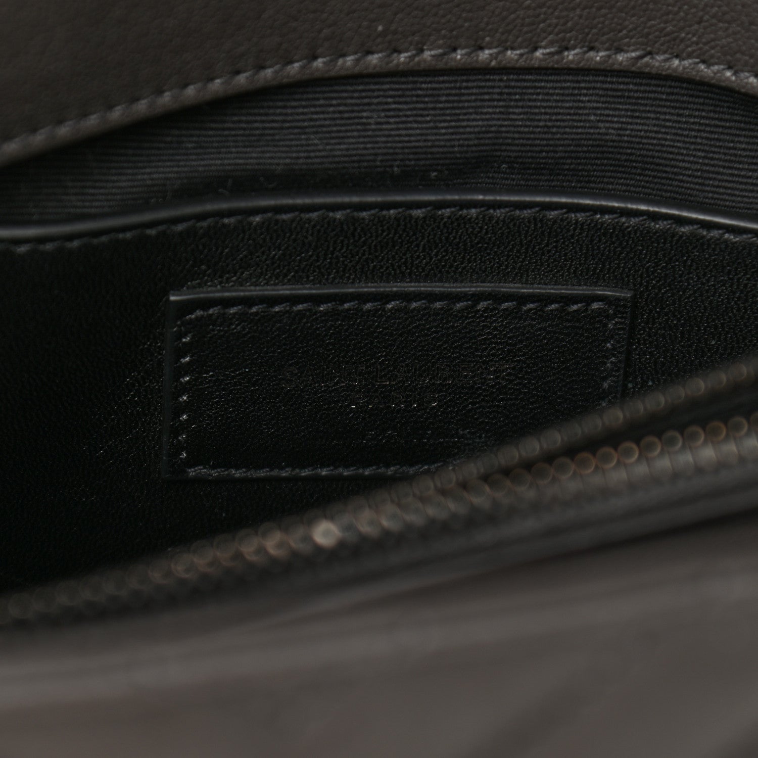 Saint Laurent Sheepskin Matelasse Chevron Monogram Medium College Bag Asphalt 6 of 10