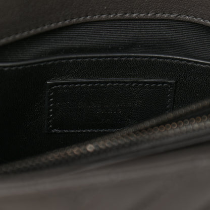 Saint Laurent Sheepskin Matelasse Chevron Monogram Medium College Bag Asphalt 6 of 10
