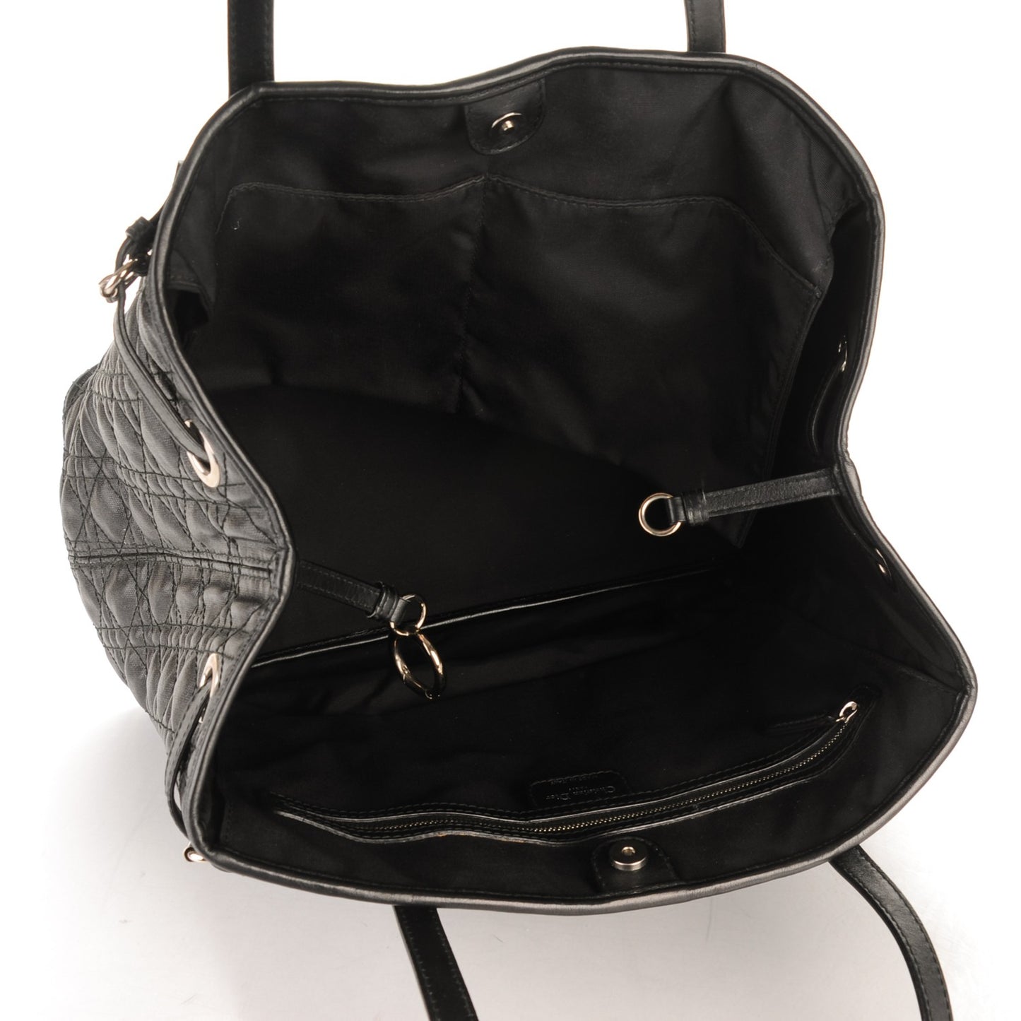 Coated Canvas Cannage Medium Panarea Tote Black