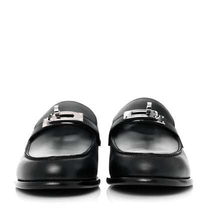 Hermes Calfskin Womens Destin Loafers 35.5 Black 2 of 8