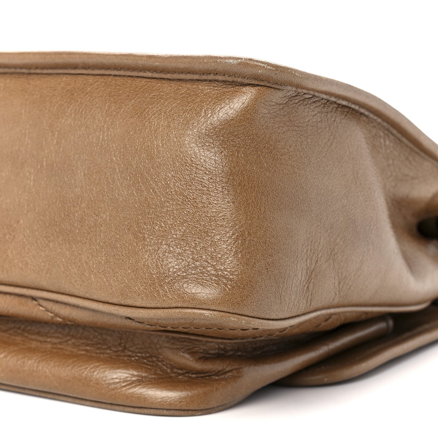 Crinkled Calfskin Matelasse Monogram Medium Niki Chain Satchel Caramel