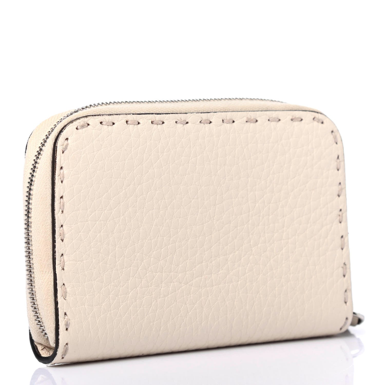Fendi Cuoio Romano Selleria Mini Zip Around Wallet Dove 2 of 6