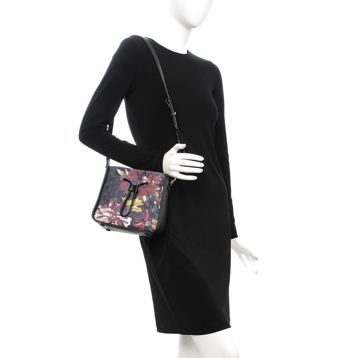 3.1 Denim Painted Mini Soleil Bucket Bag Black
