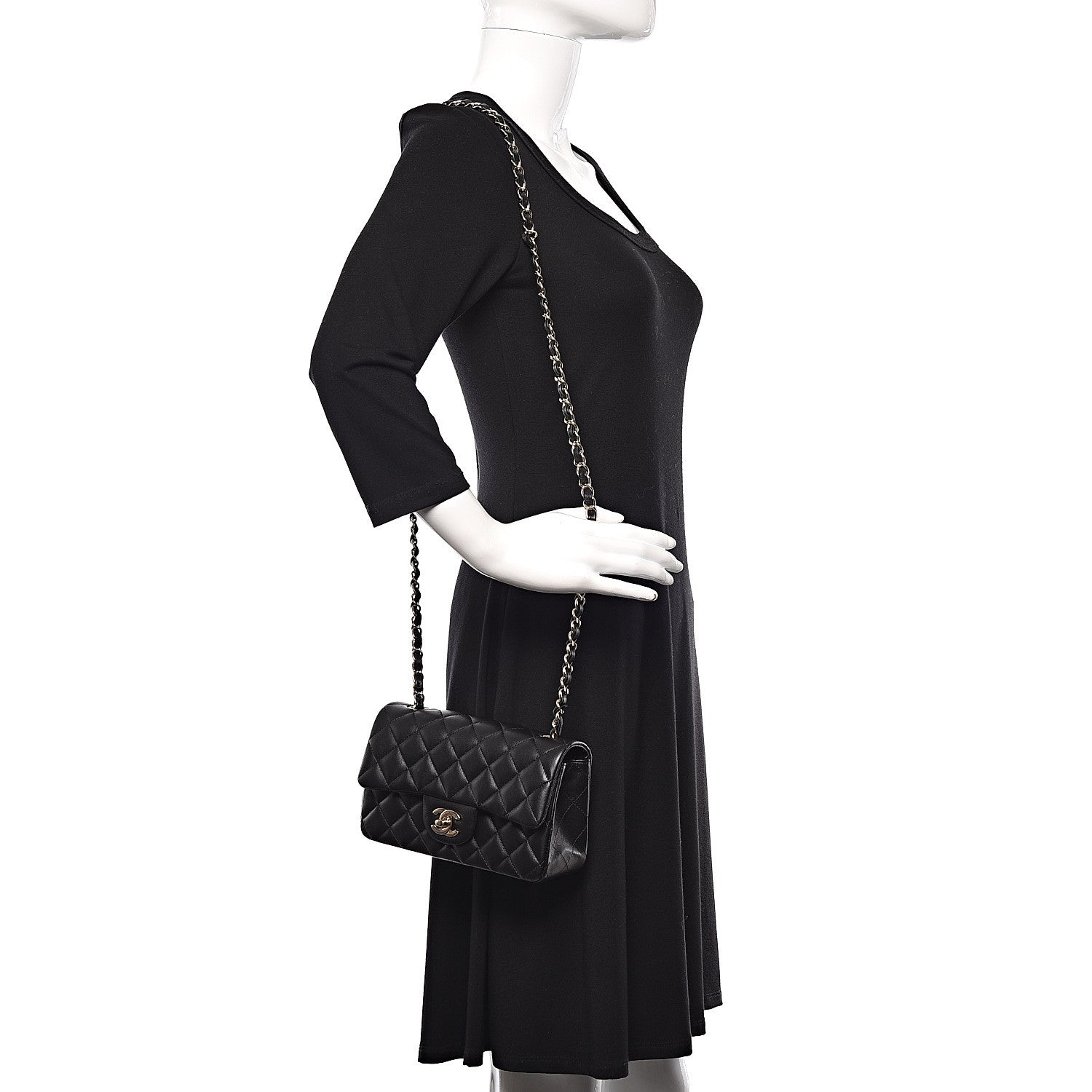 Chanel Lambskin Quilted Mini Rectangular Flap Black 2 of 12