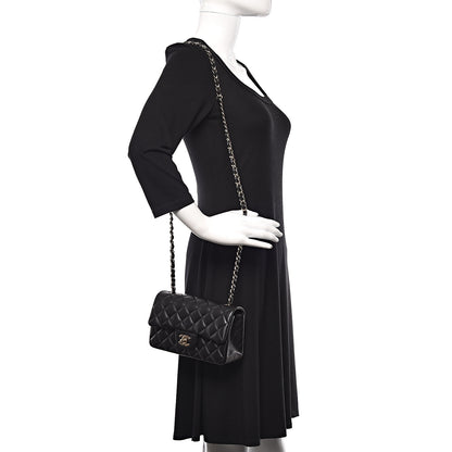 Chanel Lambskin Quilted Mini Rectangular Flap Black 2 of 12