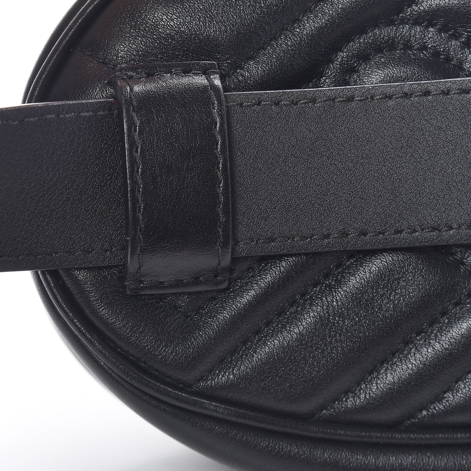 Gucci Calfskin Matelasse GG Marmont Belt Bag 85 34 Black 11 of 12