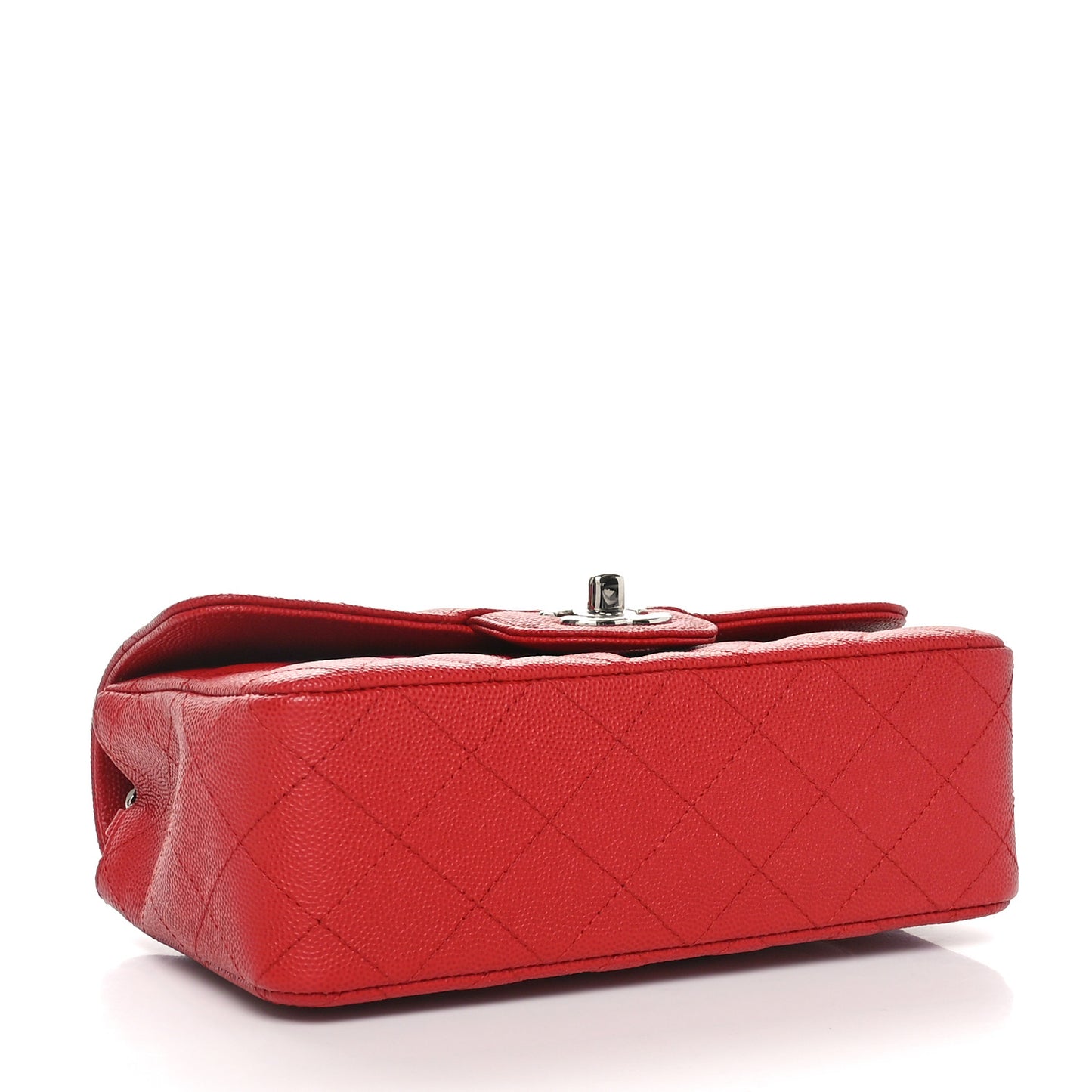 Caviar Quilted Mini Rectangular Flap Red