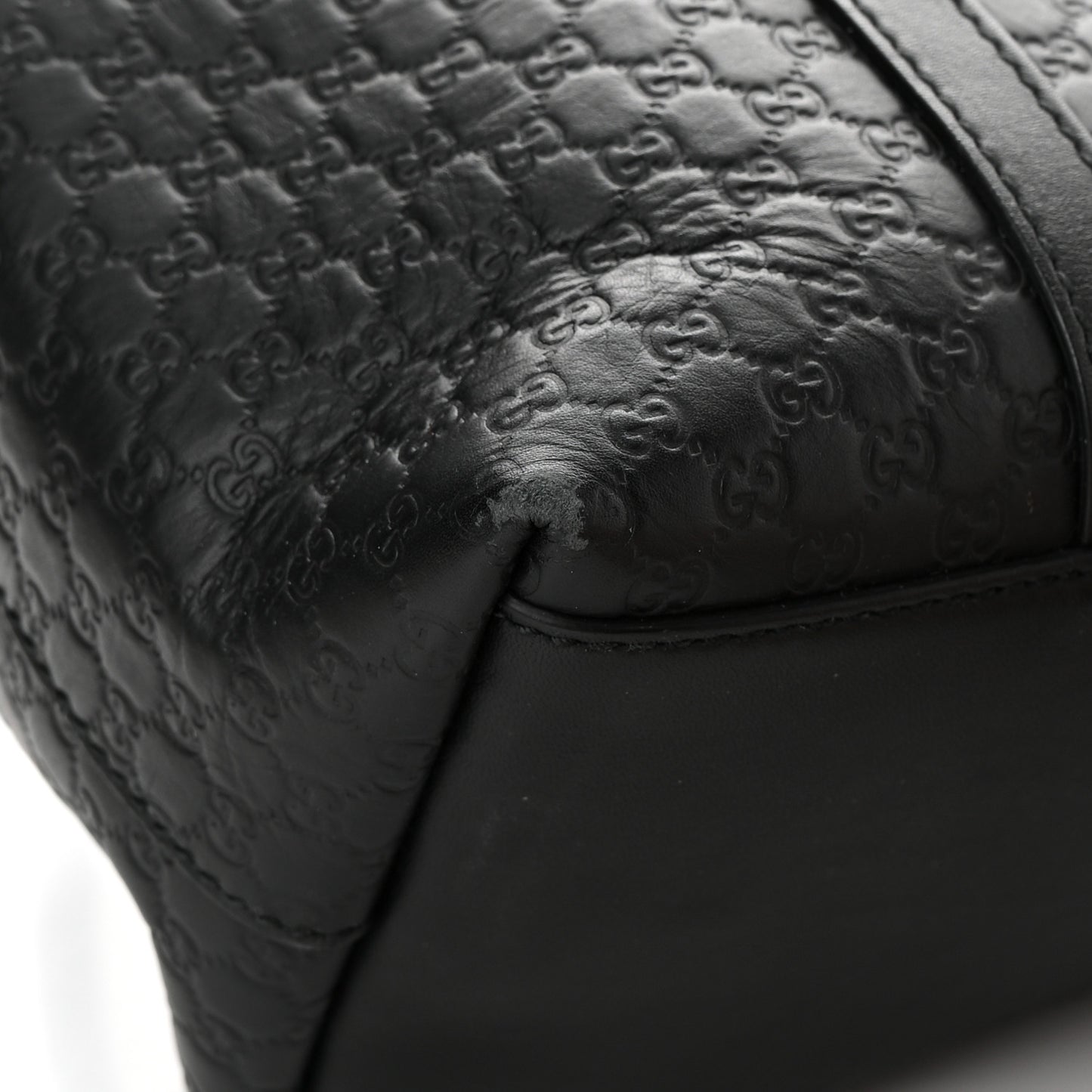 Soft Microguccissima Small Zippered Satchel Black