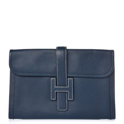 Hermes Epsom Jige PM Clutch Bleu 1 of 8