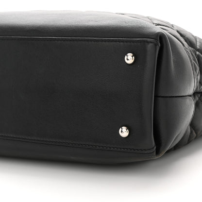Chanel Aged Calfskin Quilted Be CC Tote Black 10 of 13