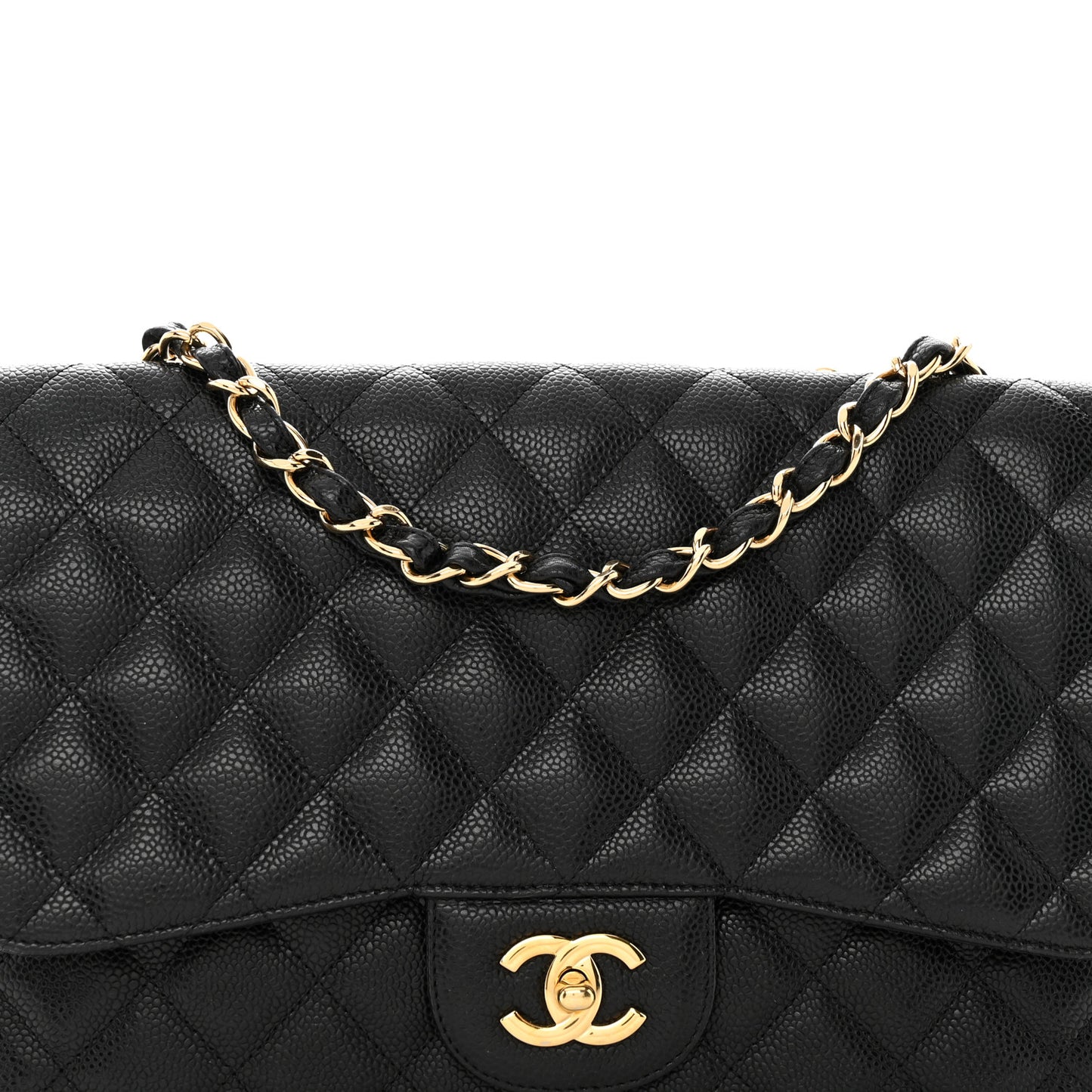 Caviar Quilted Jumbo Single Flap Black