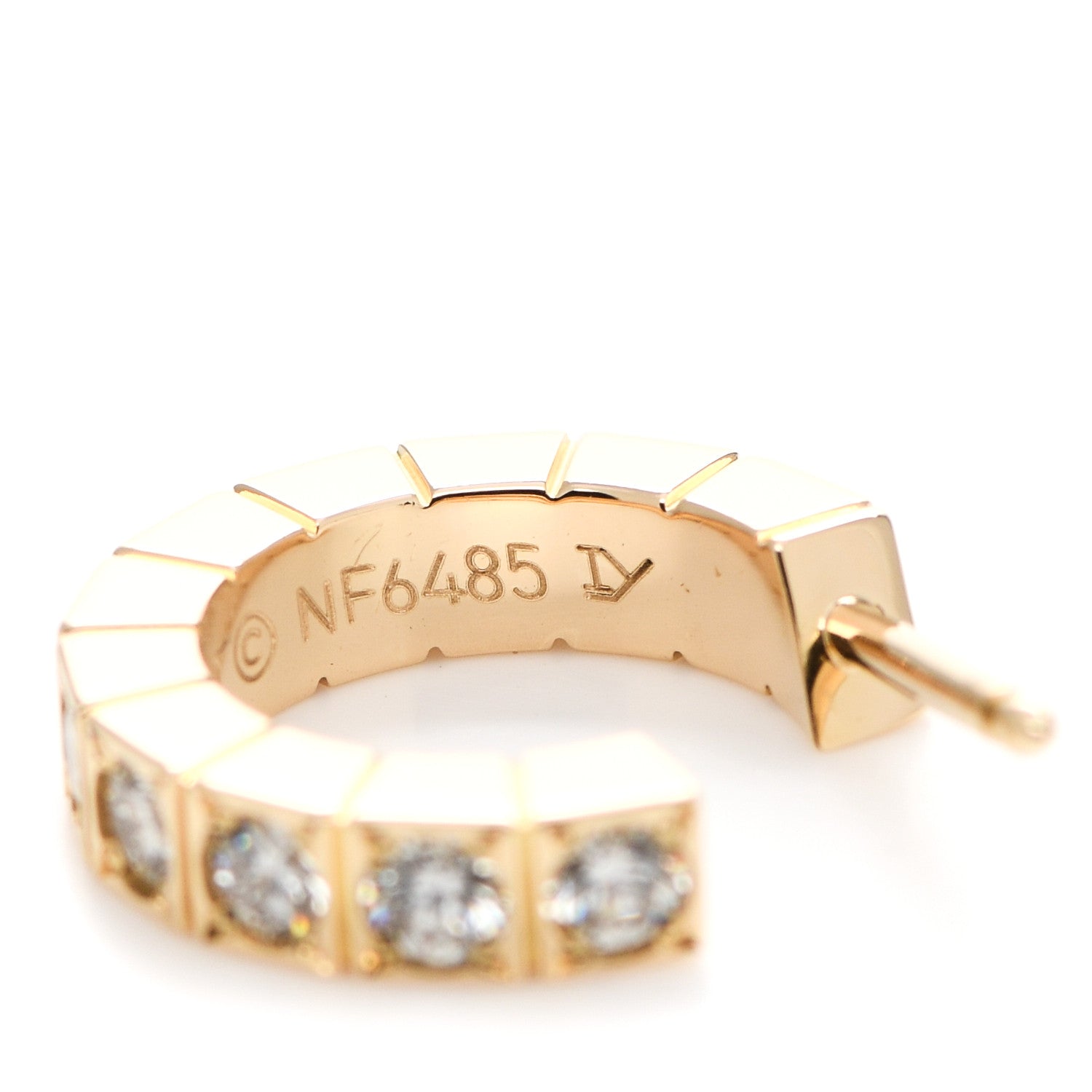 Cartier 18K Yellow Gold Diamond Lanieres Earrings 6 of 7