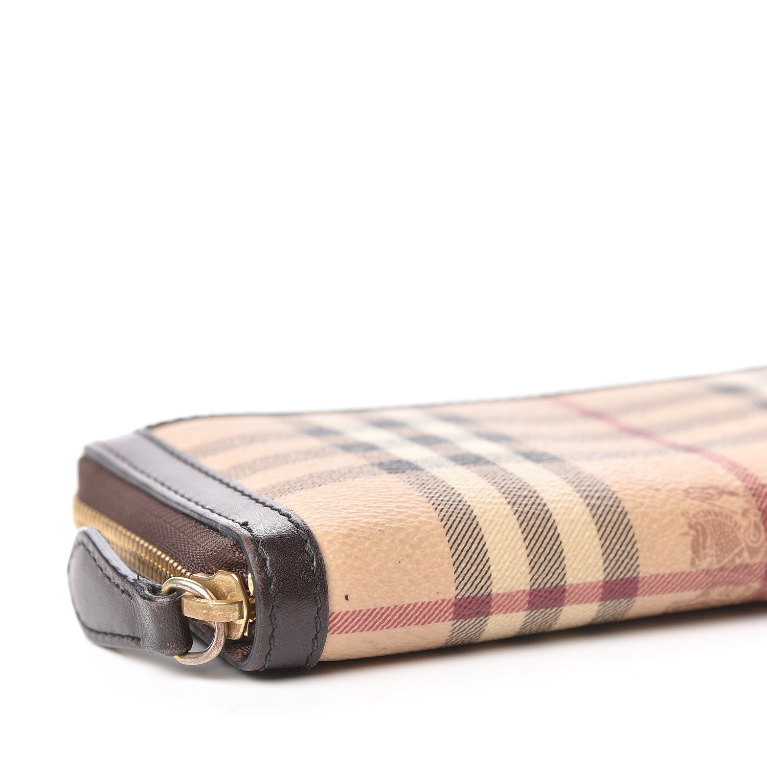 Burberry Haymarket Check Large Ziggy Zip Around Wallet Chocolate 5 of 9