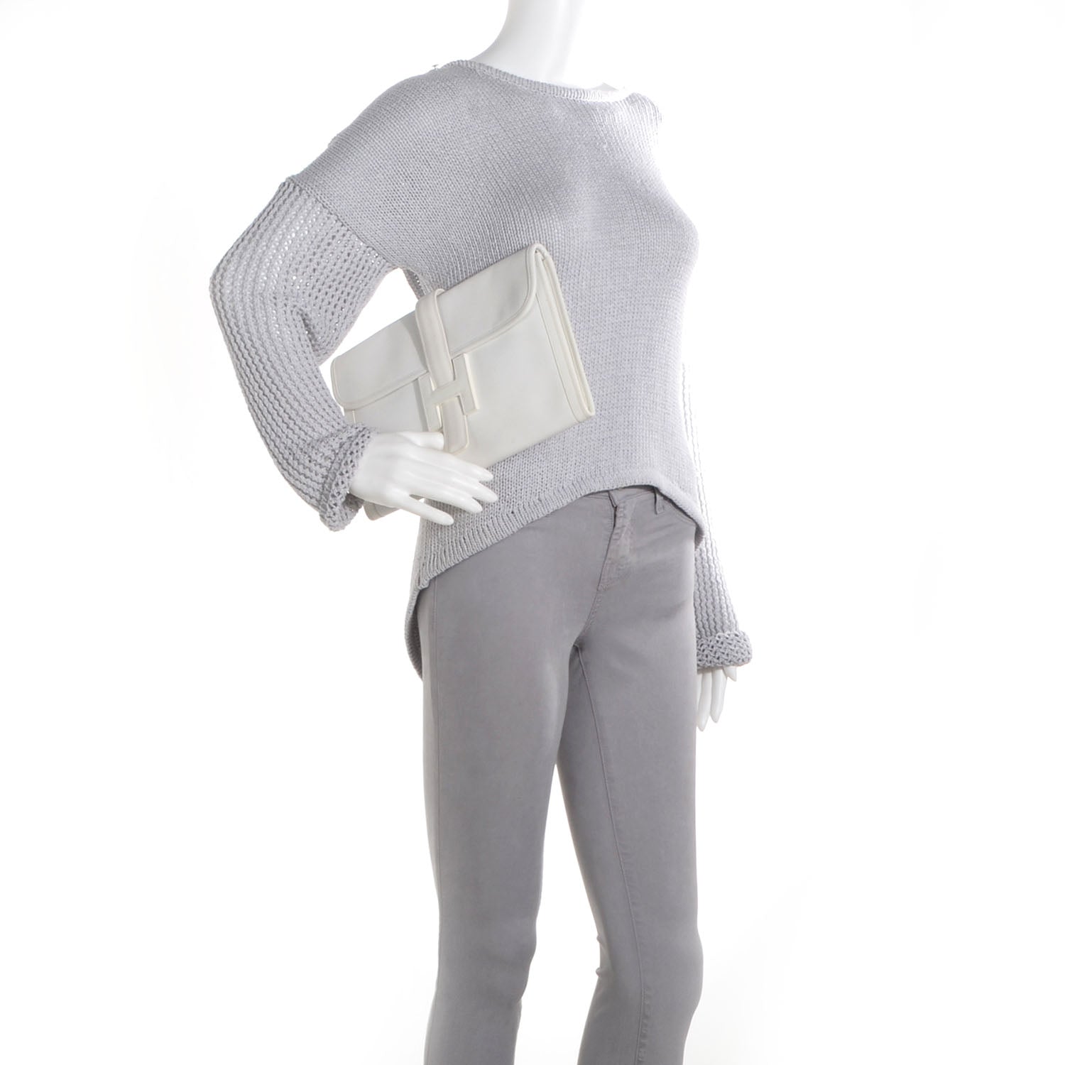 Hermes Epsom Jige PM Clutch White 2 of 7