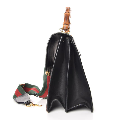 Gucci Calfskin Bamboo Web Large Dionysus Top Handle Bag Black Bright Evergreen Hibiscus Red 31 of 32