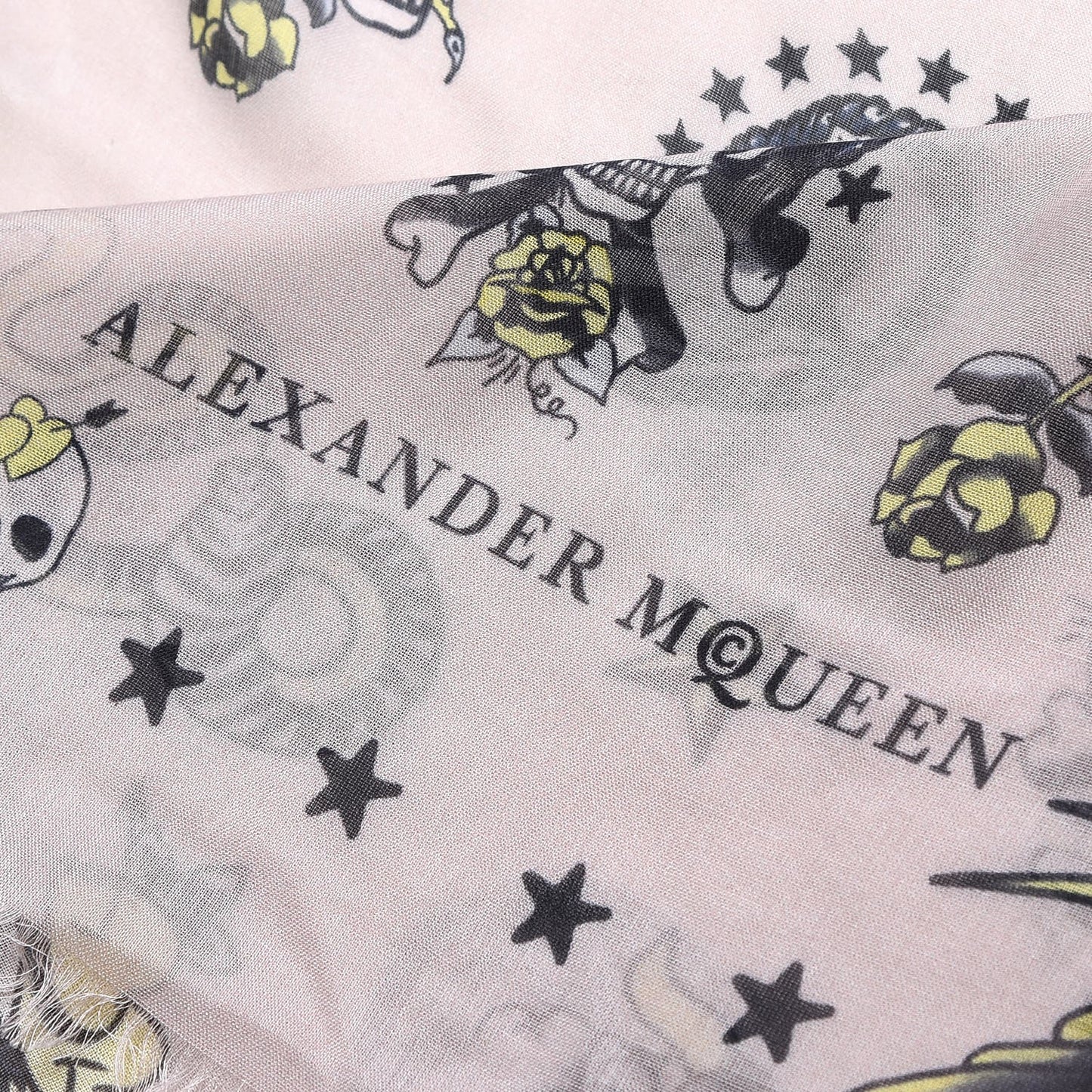 Modal Silk Flower Skull Scarf Pink