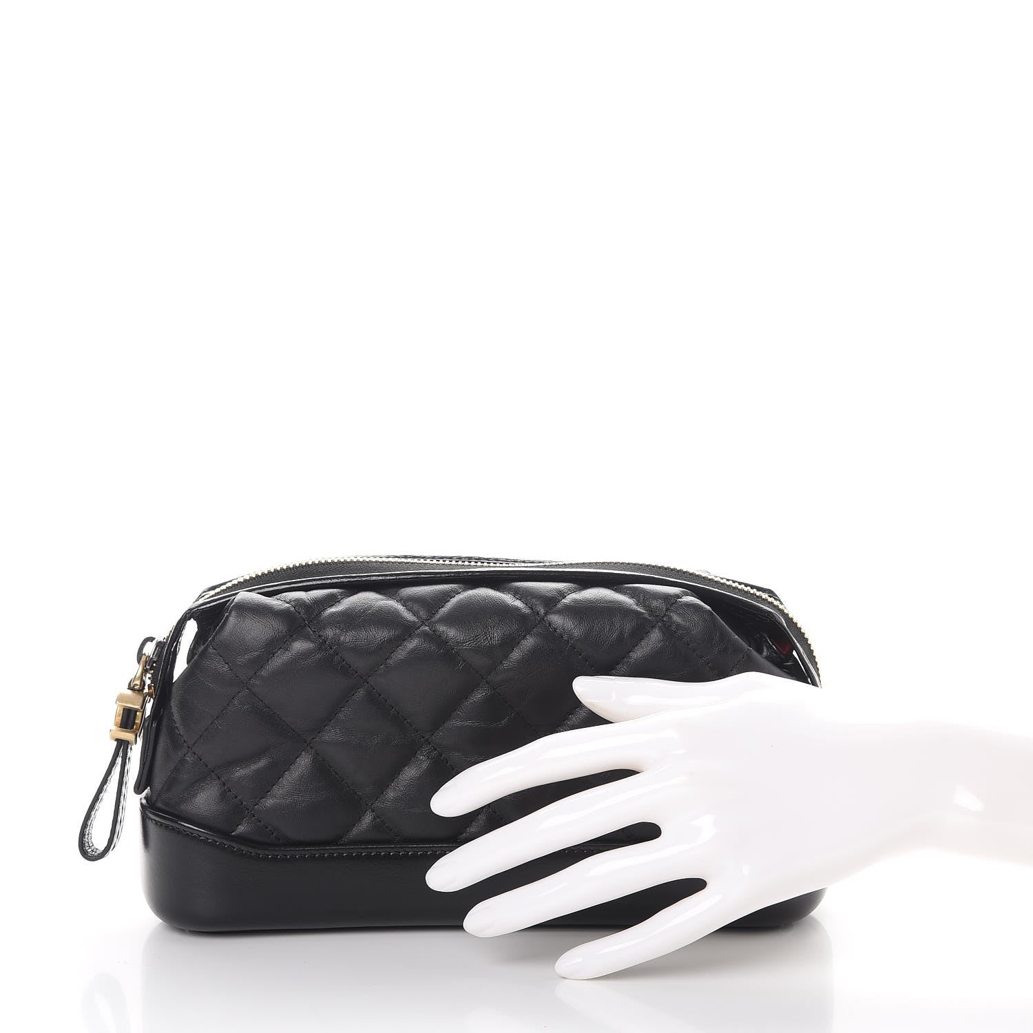 Chanel Aged Calfskin Quilted Gabrielle Classic Pouch Black 2 of 10