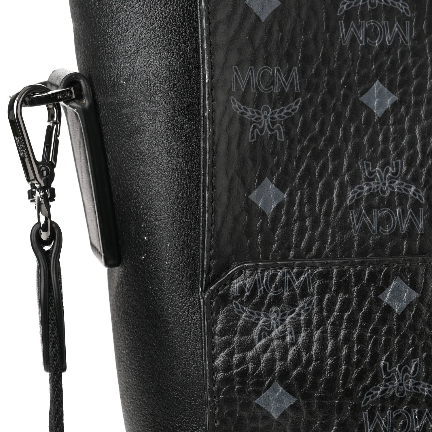 MCM Visetos Tote Black 10 of 12