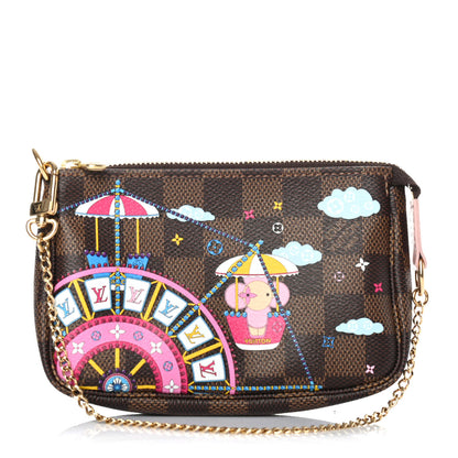 Louis Vuitton Damier Ebene 2020 Christmas Animation Big Wheel Mini Pochette Accessories Rose Ballerine 1 of 4