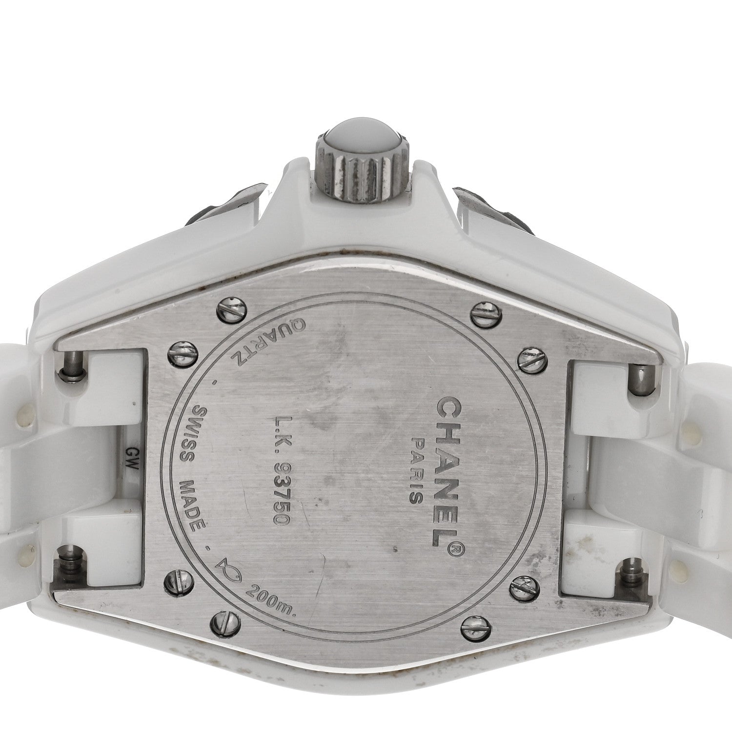 Chanel Stainless Steel Ceramic Diamond Pave Bezel 33mm J12 Quartz Watch White 4 of 4