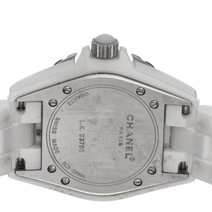 Chanel Stainless Steel Ceramic Diamond Pave Bezel 33mm J12 Quartz Watch White 4 of 4