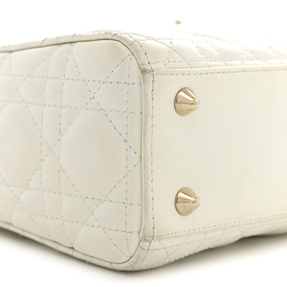 Christian Dior Lambskin Cannage Small My ABCDior Lady Dior White 9 of 13