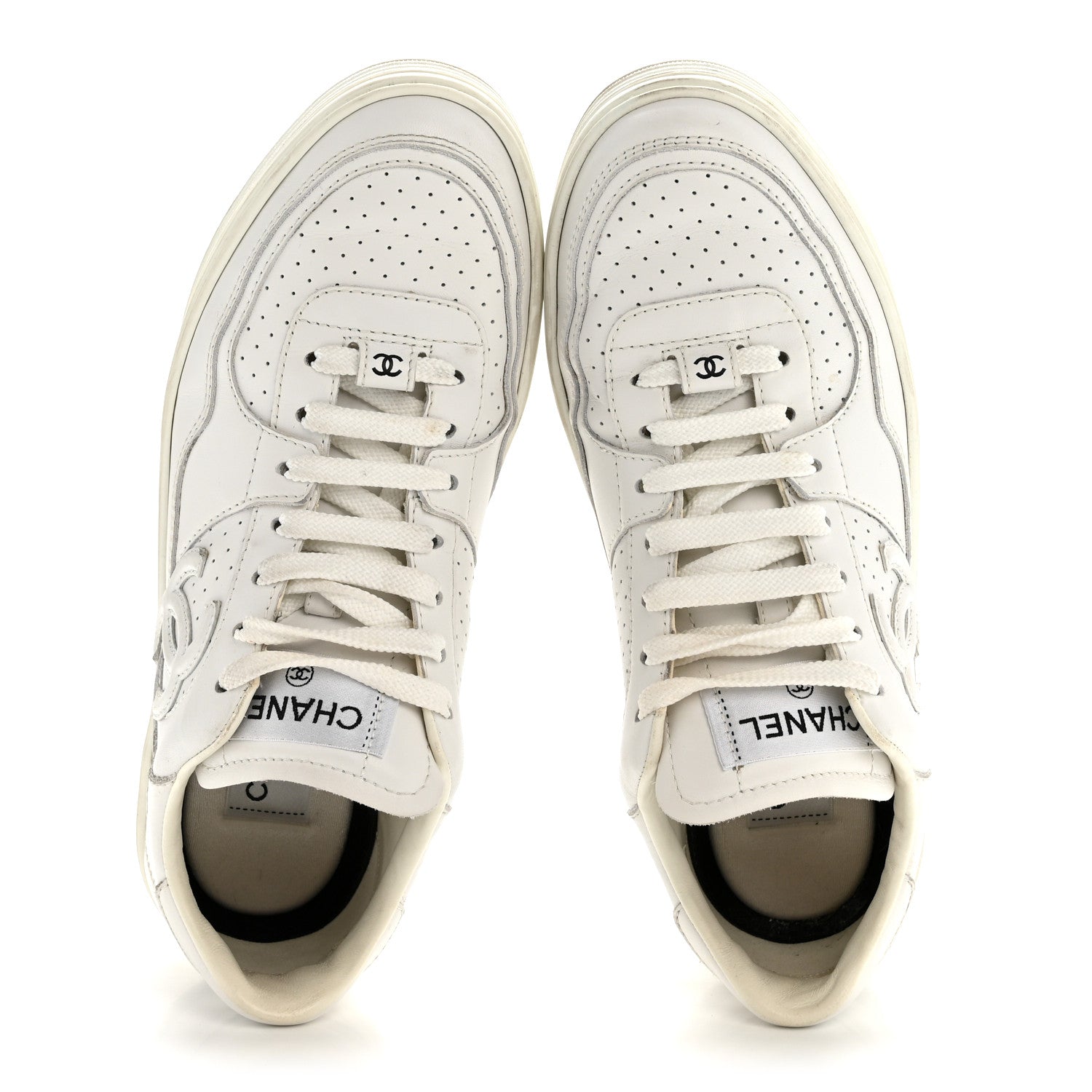 Chanel Calfskin CC Womens Sneakers 38 White 2 of 11