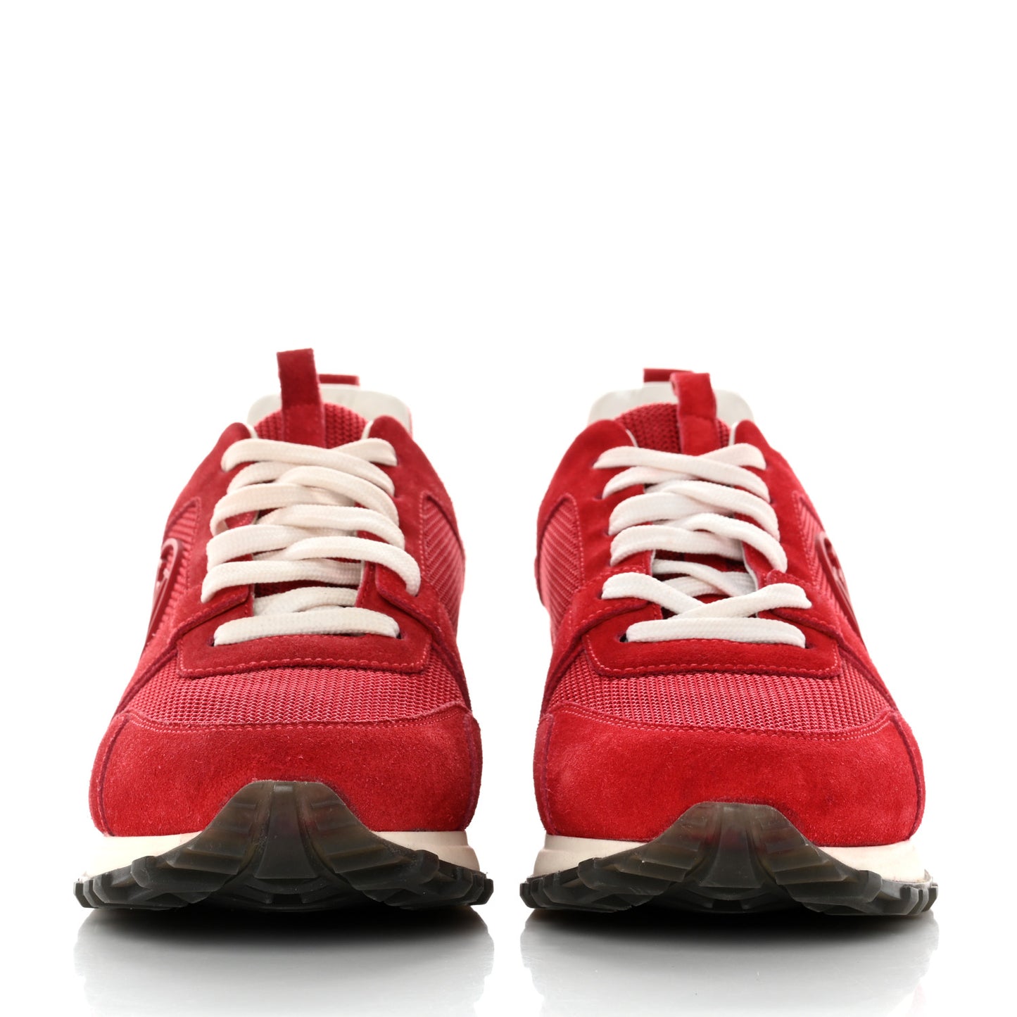 Suede Calfskin Run Away Sneakers 37.5 Rouge