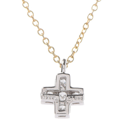 Tiffany 18K Yellow Gold Platinum Diamond Cruciform Cross Pendant Necklace 5 of 7