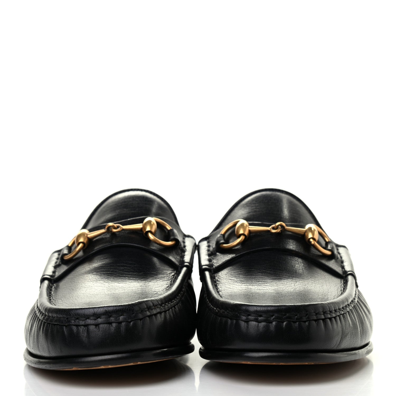 Gucci Goatskin Mens Horsebit Slippers 8.5 Black 2 of 8