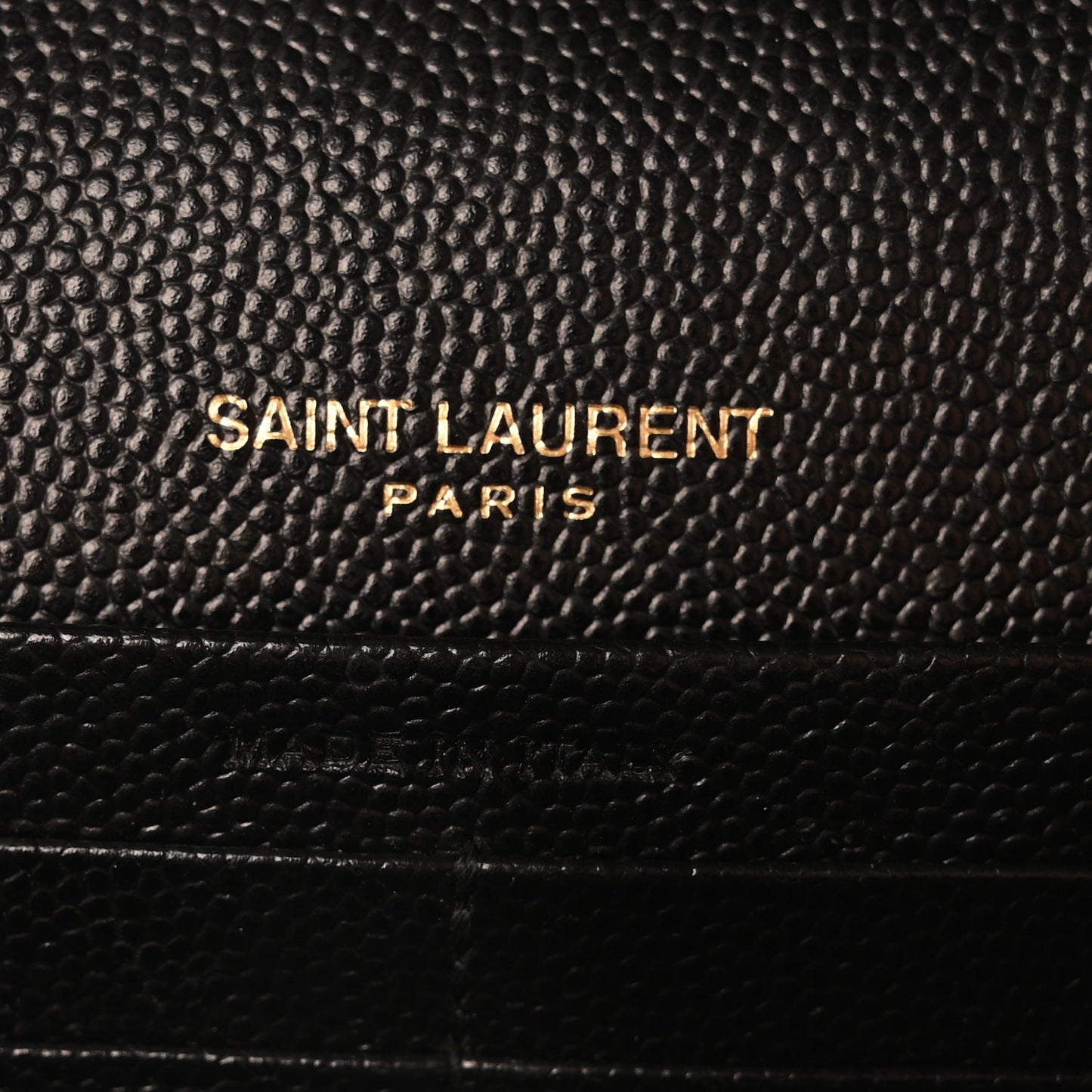 Grain De Poudre Matelasse Chevron Monogram Chain Wallet Black