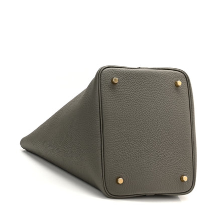 Hermes Taurillon Clemence Picotin Lock 22 MM Gris Meyer 4 of 12