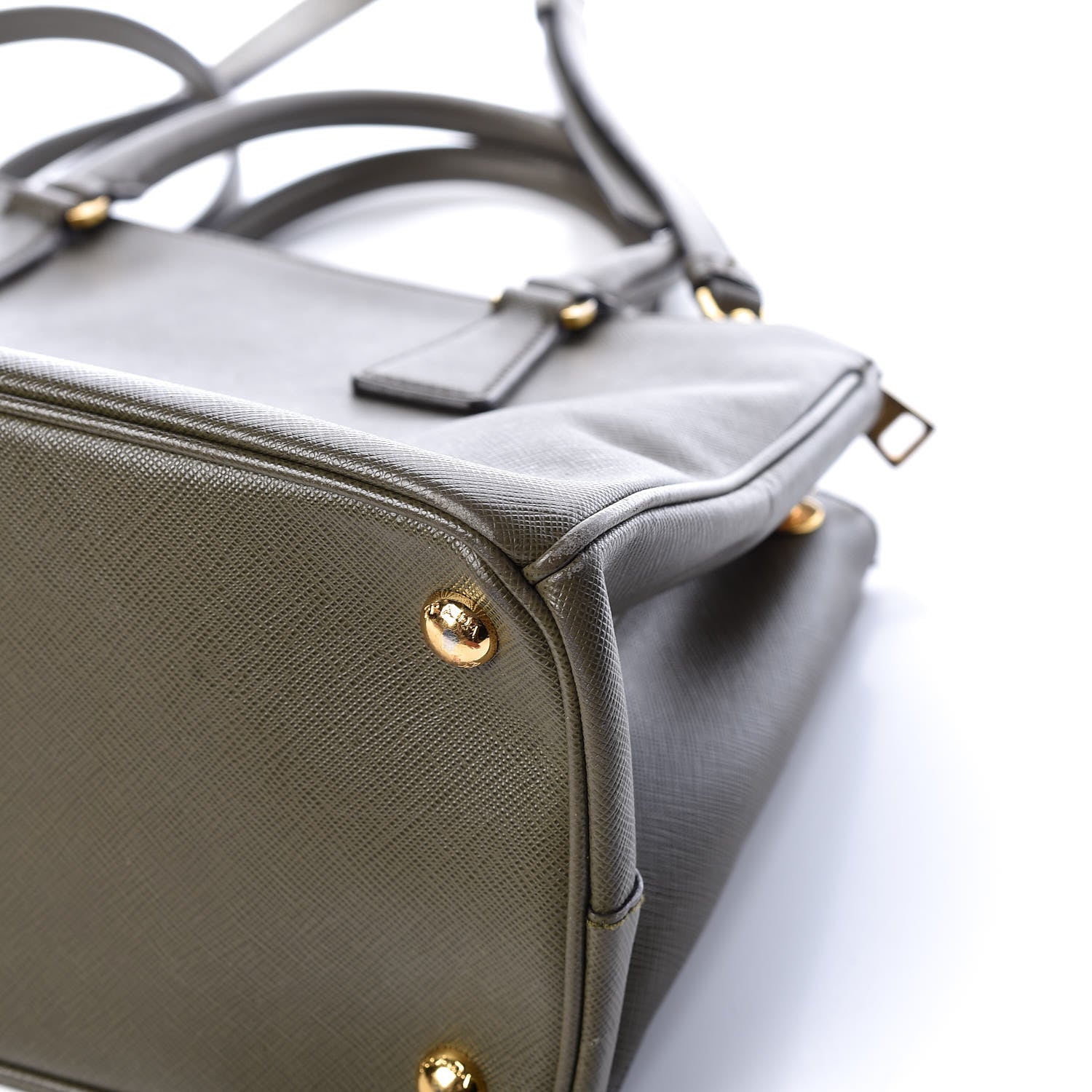 Prada Saffiano Small Galleria Double Zip Tote Militare 14 of 16