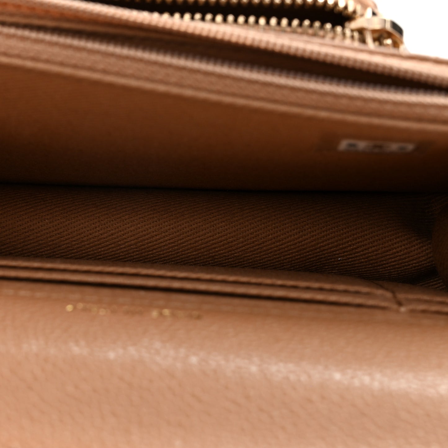 Caviar Quilted Business Affinity Clutch With Chain Flap Dark Beige