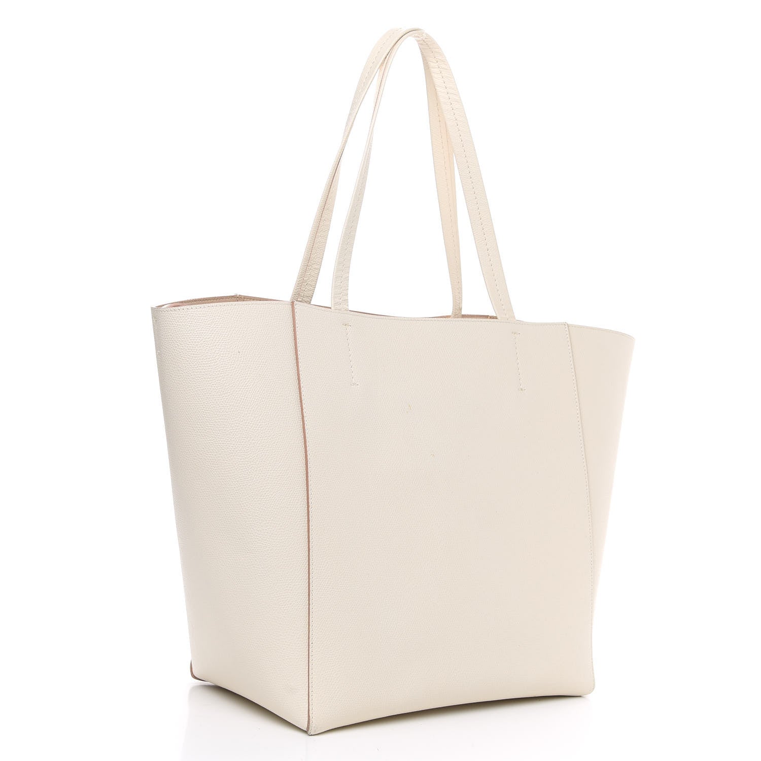 Celine Grained Calfskin Medium Horizontal Cabas Phantom White 3 of 11