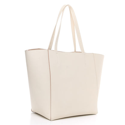 Celine Grained Calfskin Medium Horizontal Cabas Phantom White 3 of 11