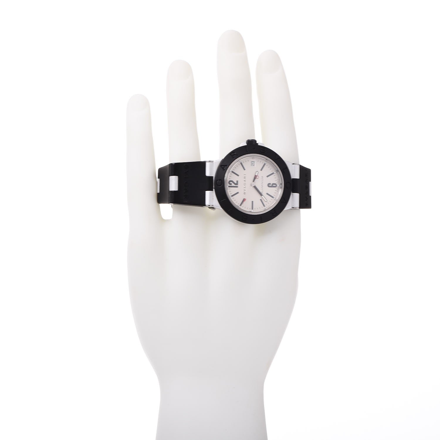 Bulgari Aluminum Rubber 38mm Diagono Quartz Watch 2 of 6