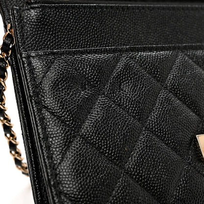 Chanel Caviar Quilted Golden Class Wallet On Chain WOC Black 9 of 9