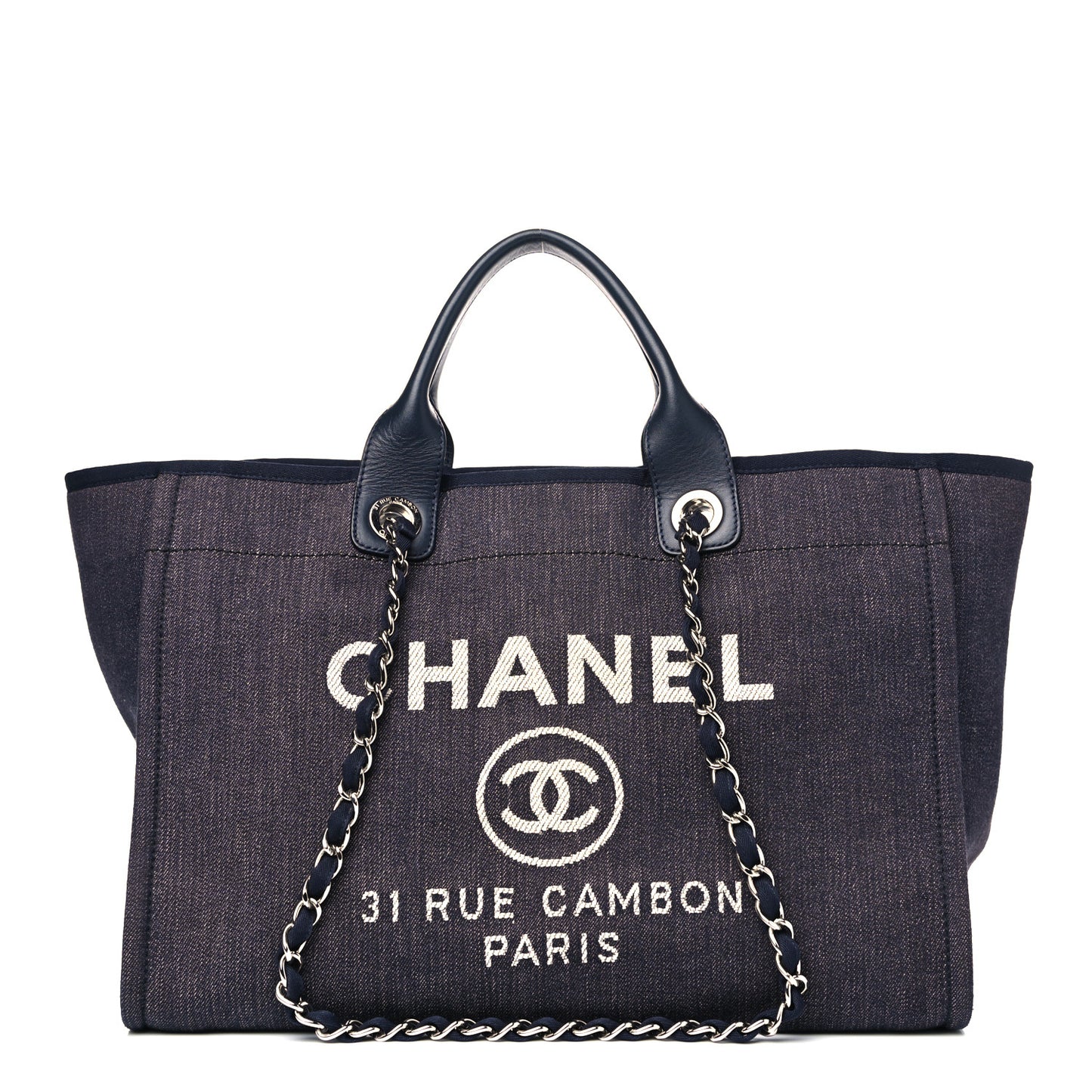 Denim Large Deauville Tote Dark Blue