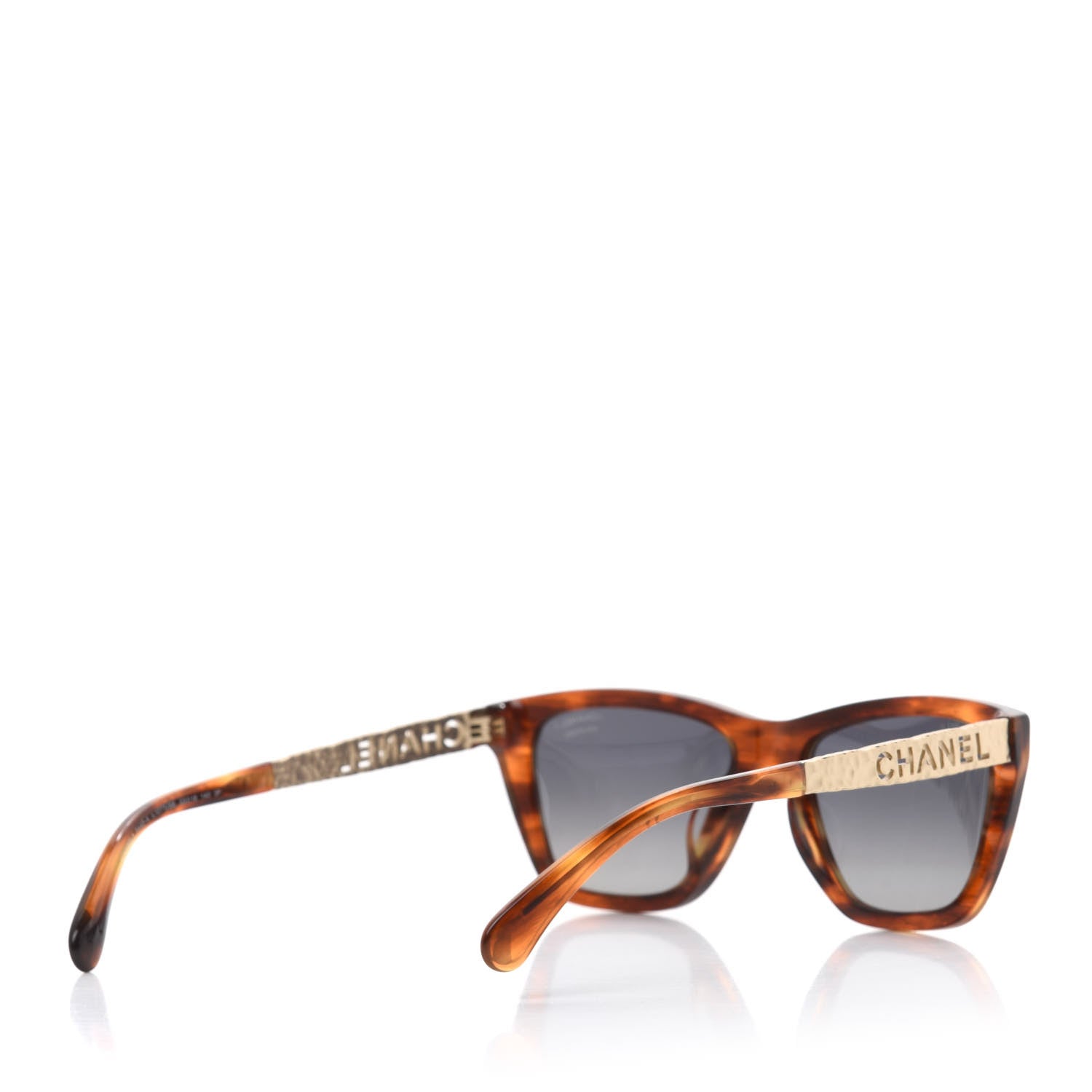 Chanel Acetate Metal Rectangle Sunglasses 5442-A Tortoise 4 of 9